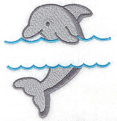 Embroidery Design: Dolphin small  3.32w X 3.56h