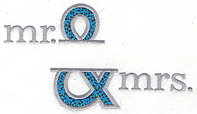 Embroidery Design: Mr. & Mrs. Large applique 6.79w X 3.90h