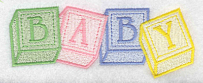 Embroidery Design: Baby blocks large 4.92w X 1.90h