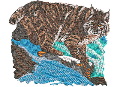 Embroidery Design: Bobcat Prowl Lg 6.00w X 5.15h