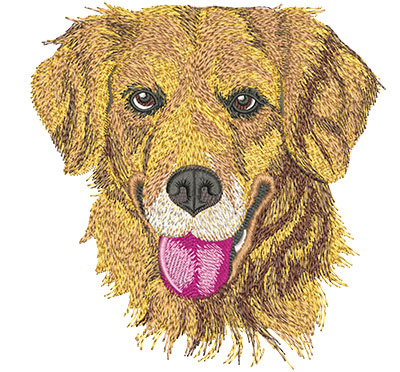 Embroidery Design: Golden Retriever Face Lg 5.90w X 6.10h