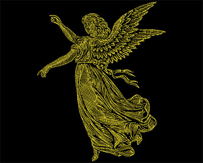 Embroidery Design: Golden Angel 4 Large 7.13w X 8.88h